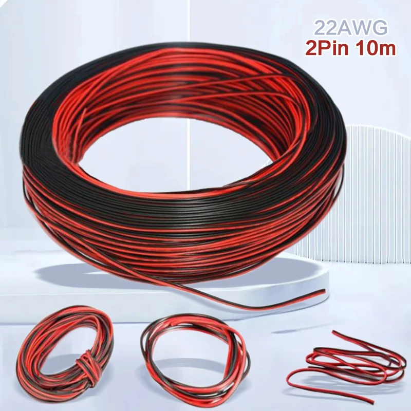 

10m Extension Cable With 2pin 20 AWG For LED Strip Tape String Connect Electrical Wire