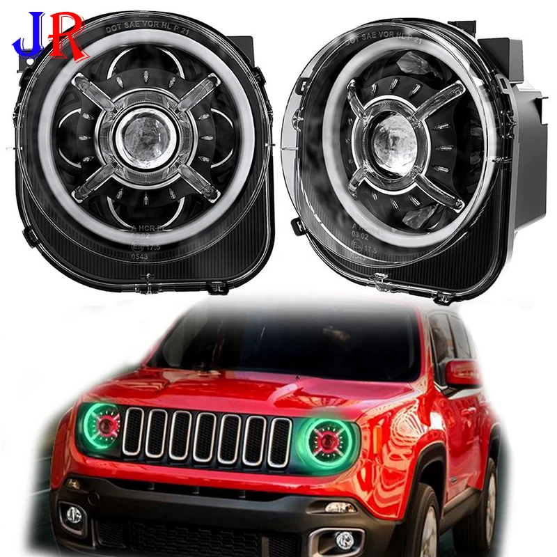 

LED Head Light Suitable for Jeep Renegade Parts 2015 2016 2017 2018 2019 2020 2021 Off Road RGB Headlights