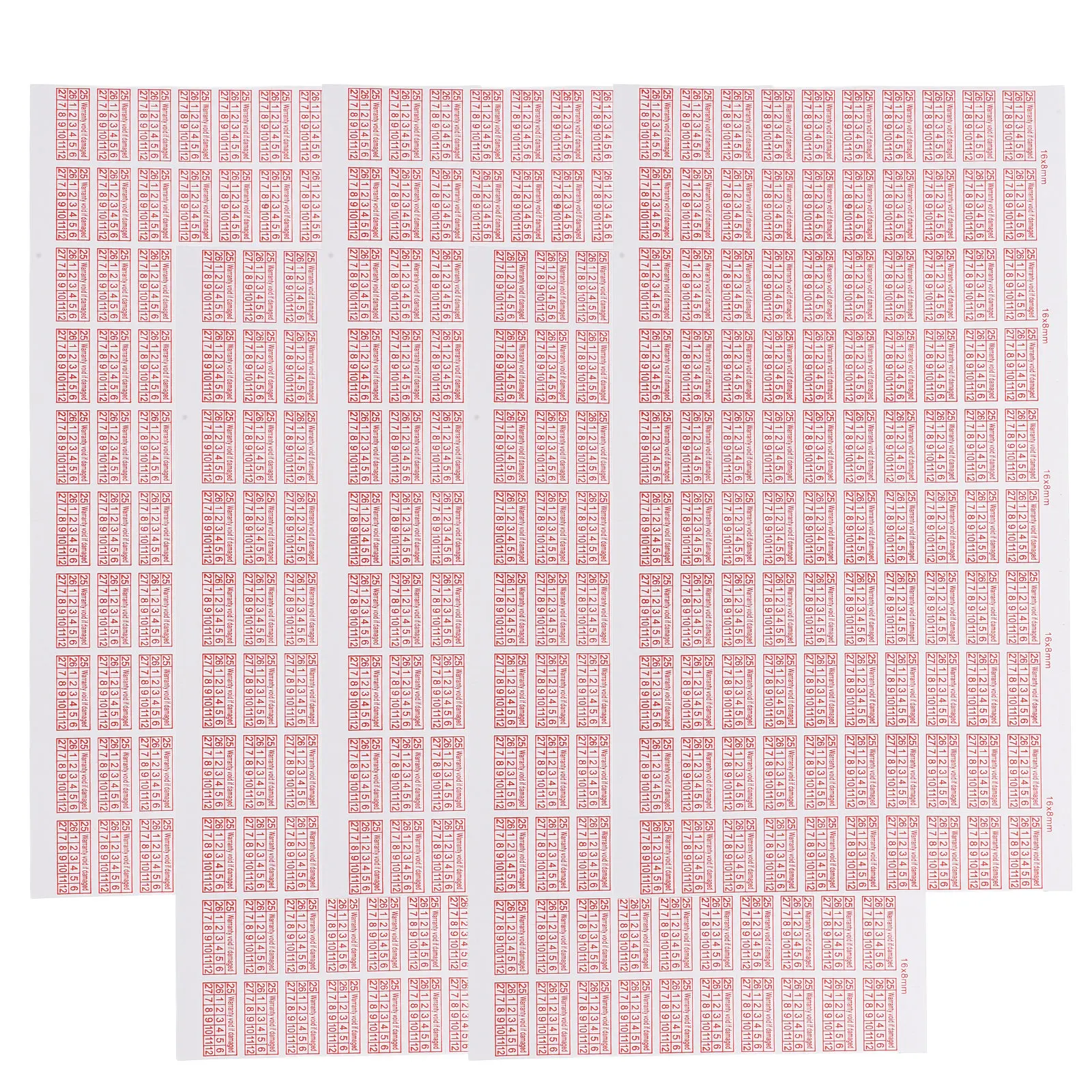 

5 листов защитных наклеек-пломб для электроники, оборудования, пластиковых корпусов, контроль качества