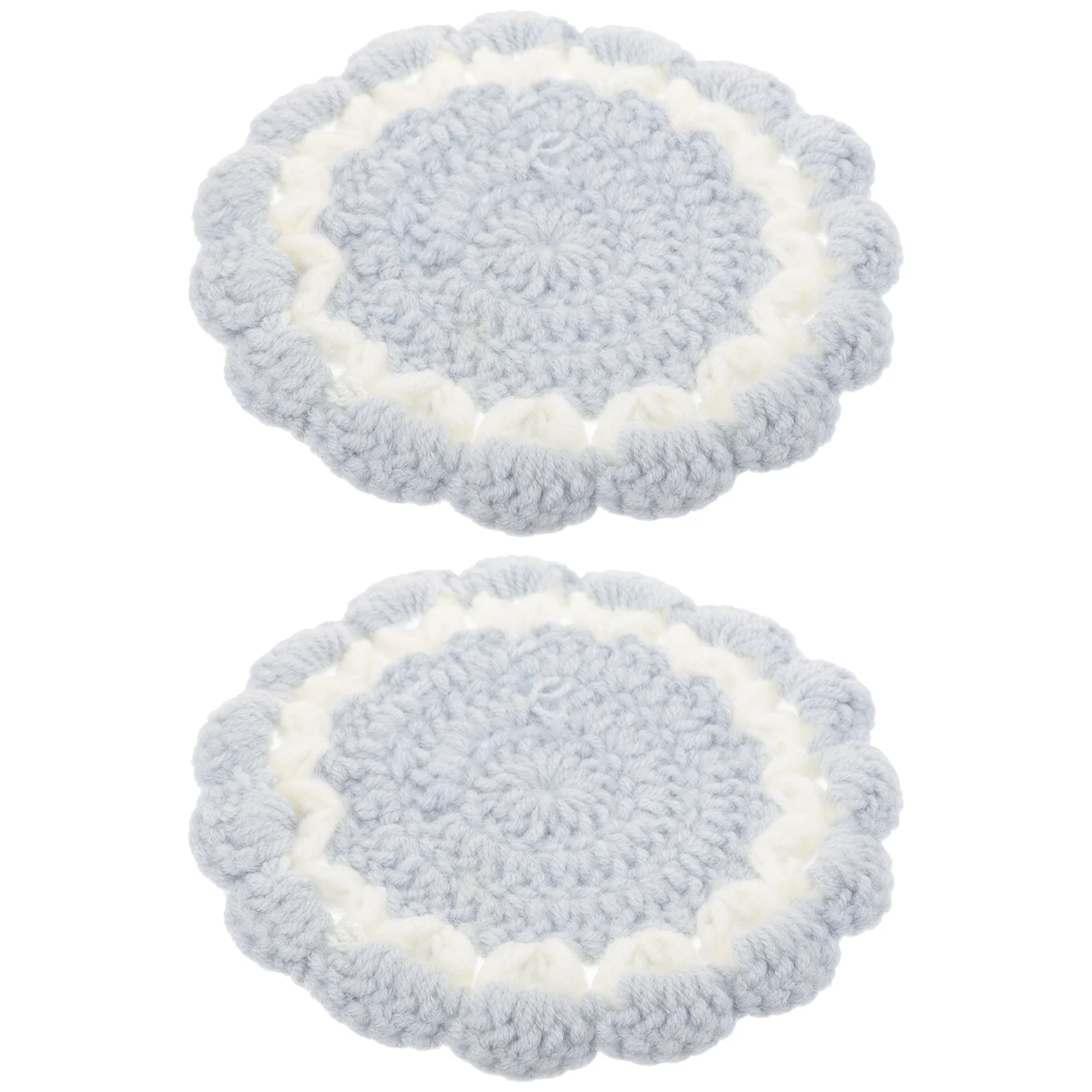 

2Pcs Cotton Hand-Woven Coasters Heat Insulation Mats for Home Office Restaurant Decorative Table Drink Protection