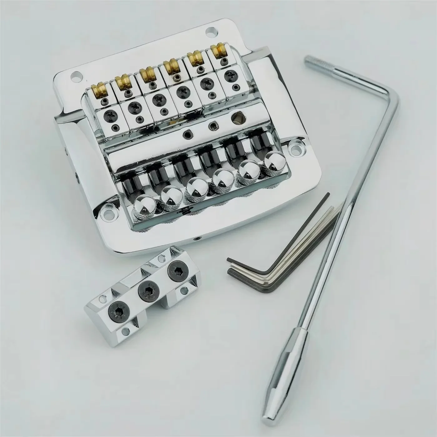Tremolo Guitar Bridge with String Lock, Black, Chrome , New Model