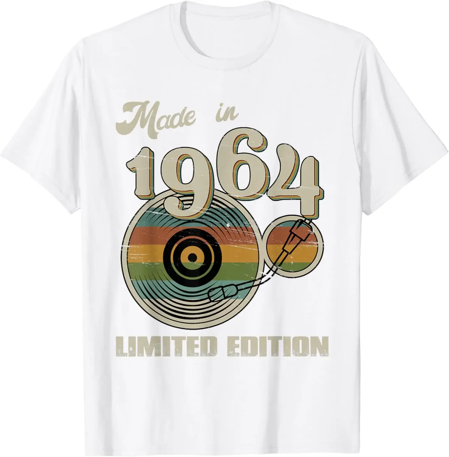 Made in 1964 Limited Edition Retro Vinyl 60th Birthday T-Shirt Funny Birthday Gift T Shirt Graphic T Shirts Camisetas Ropa Mujer