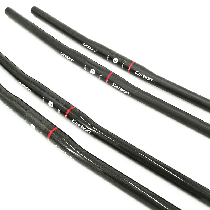 Litepro Ultra Light Carbon Fiber Handlebar 25.4mm*  540mm 580mm Horizontal Handlebar Folding Bike Parts