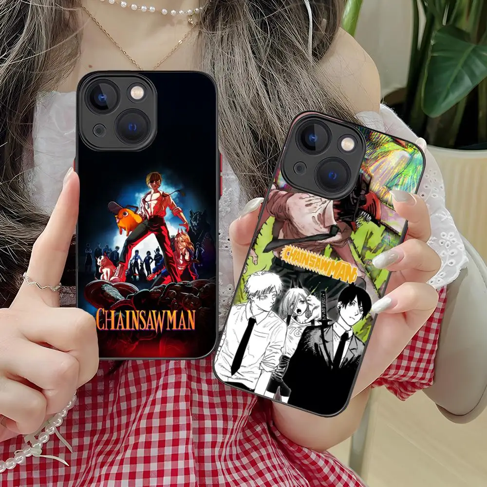 

Чехол для мобильного телефона с бензопилой Anime Man для iPhone 16, 15, 14, 13, 12, 11 X XR XS 8 7 Pro Max Plus, мини-цветный силиконовый защитный чехол