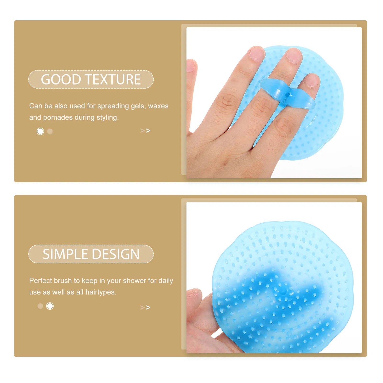 

3pcs Head Massage Brush Scalp Exfoliating Hair Bath Tool Styling Gel Applicator Daily Use All Hair Types Random Color