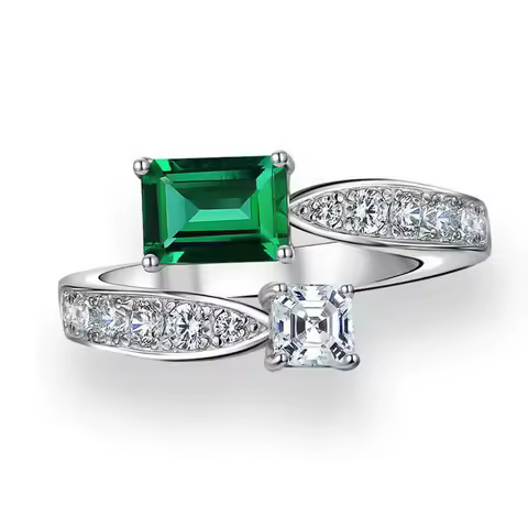 925 Sterling Silver Fashion Design Adjustable Finger Ring for Women Bright Zirconia Accessories Trendy Jewelry Gifts