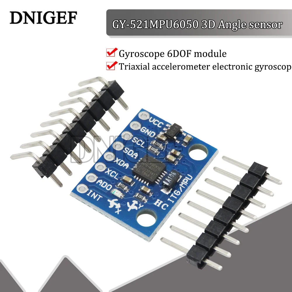 DNIGEF GY-521 MPU-6050 Module 3 Axis gyro sensors+ 3 Axis Accelerometer Module for Arduino DIY Kit