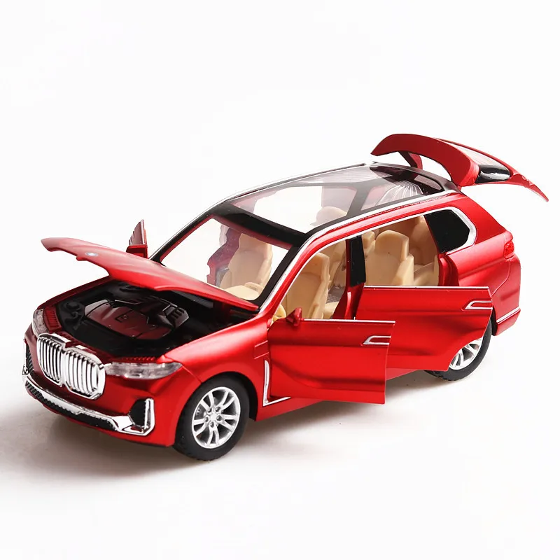 1:32 X7 pressofuso in lega modello macchinine in miniatura SUV 6 porte aperte suono luce tirare indietro fuoristrada per bambini regali