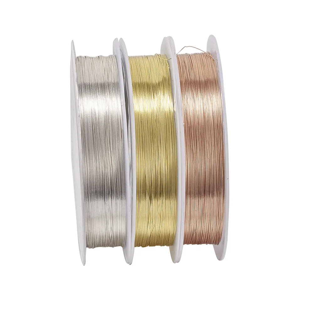 Colorfast Silver Copper Wire For Bracelet Necklace Jewelry DIY Accessories 0.25/0.3/0.4/0.5/0.6/0.7/0.8/1.0mm Craft Beading Wire