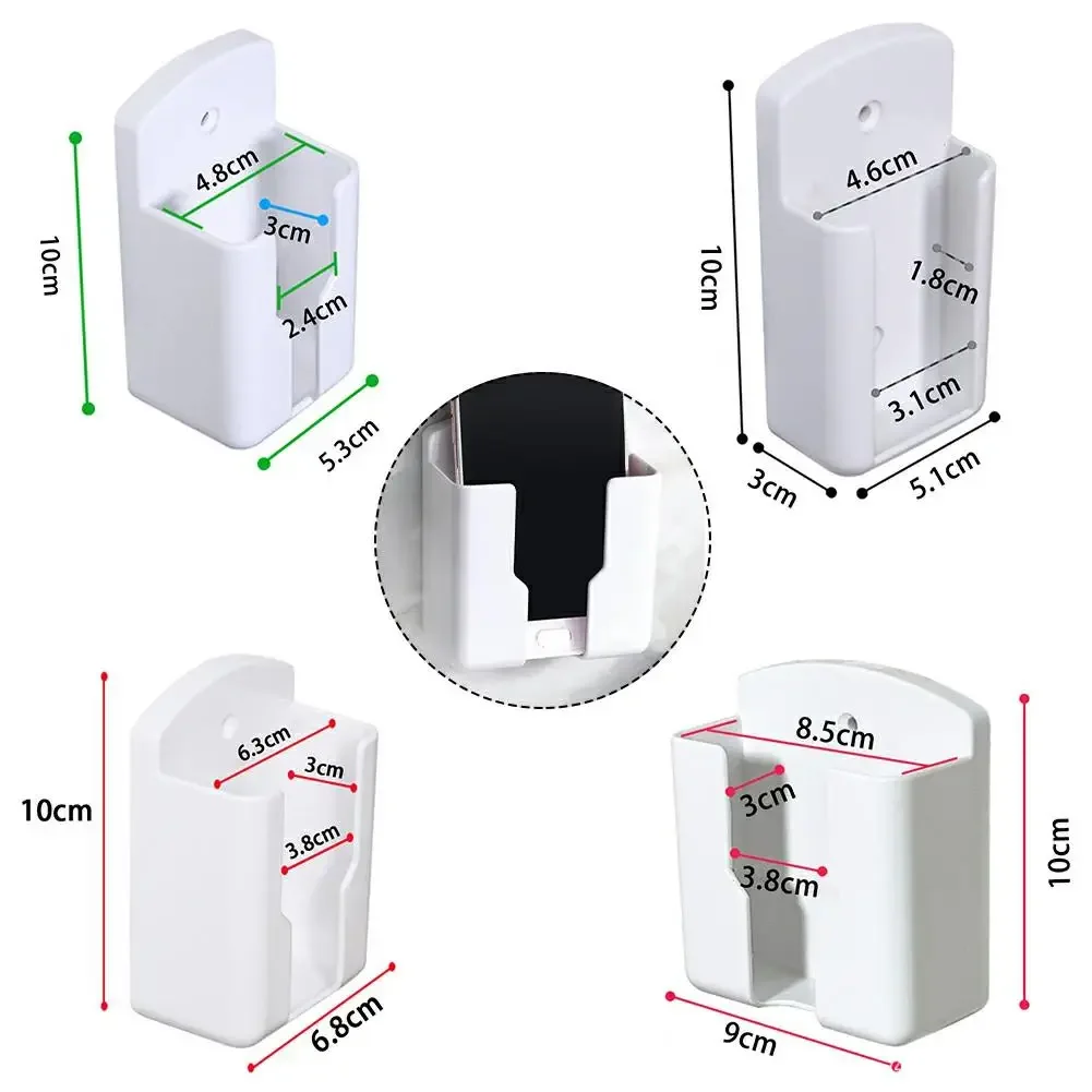 Wall Mounted Storage Box Air Conditioner Remote Control Mobile Phone Plug- Holder Wall Shelf Bathroom Shelf Punch-Socket Holder