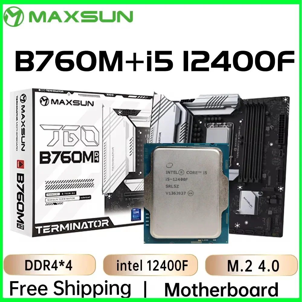 

MAXSUN Motherboard Terminator B760M D4 with Intel i5 12400F [without cooler] Support Intel 12th/13th LGA1700 4*DDR4 Mainboard