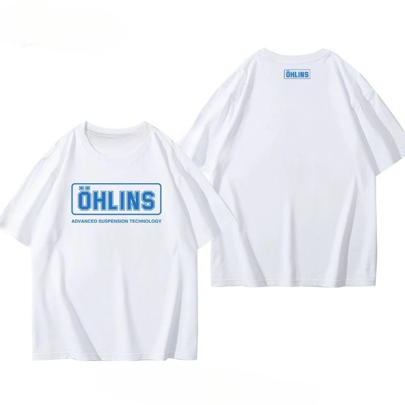 OHLINS Motorrad-Stoßdämpfer Modifiziertes Auto T-Shirt Sommer Herren Casual Mode Marke Racing Kurzarm-Kleidung – Detail 7