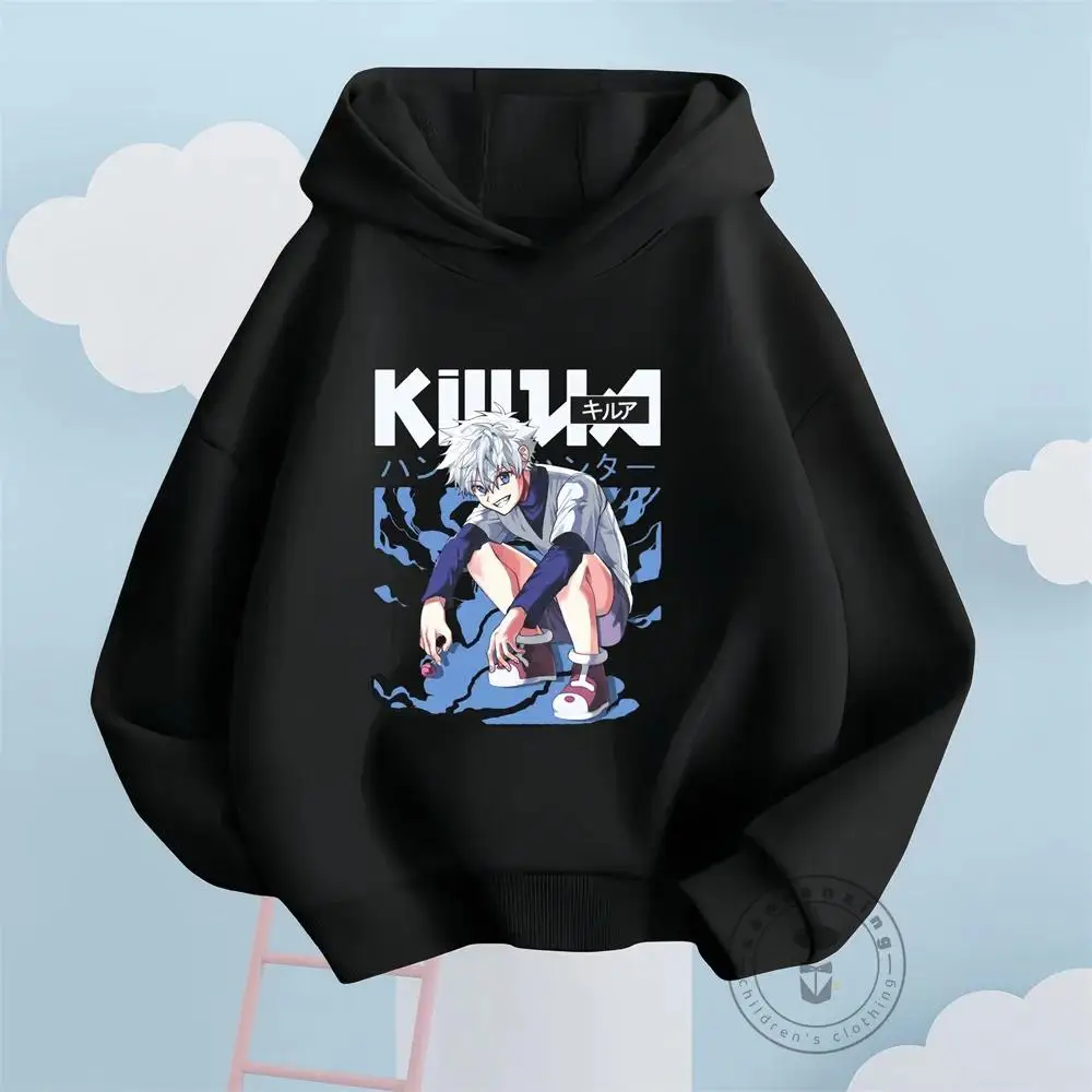 Hunter X Sweatshirt Girls Boys Anime Killua Zoldyck Graphic Clothes Harajuku Sweat Homme  Hoodie Fleece Crew Neck Classic Simple