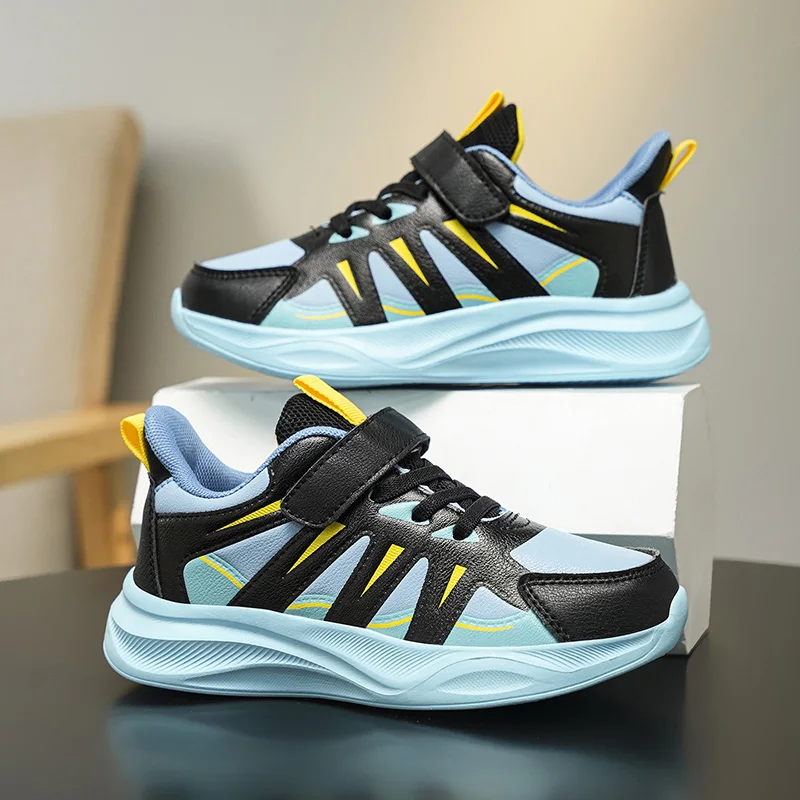 

Childrens Sports Shoes Fashion PU Leather Soft Breathable Comfortable Boys Girls School Jogging Exercise Resilient Casual Shoes