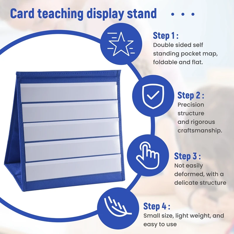 Tabletop Desktop Pocket Chart Table Top With Bonus 20X Dry Erase Cards,Desktop Tabletop Teaching Pocket Chart Double Sided And S