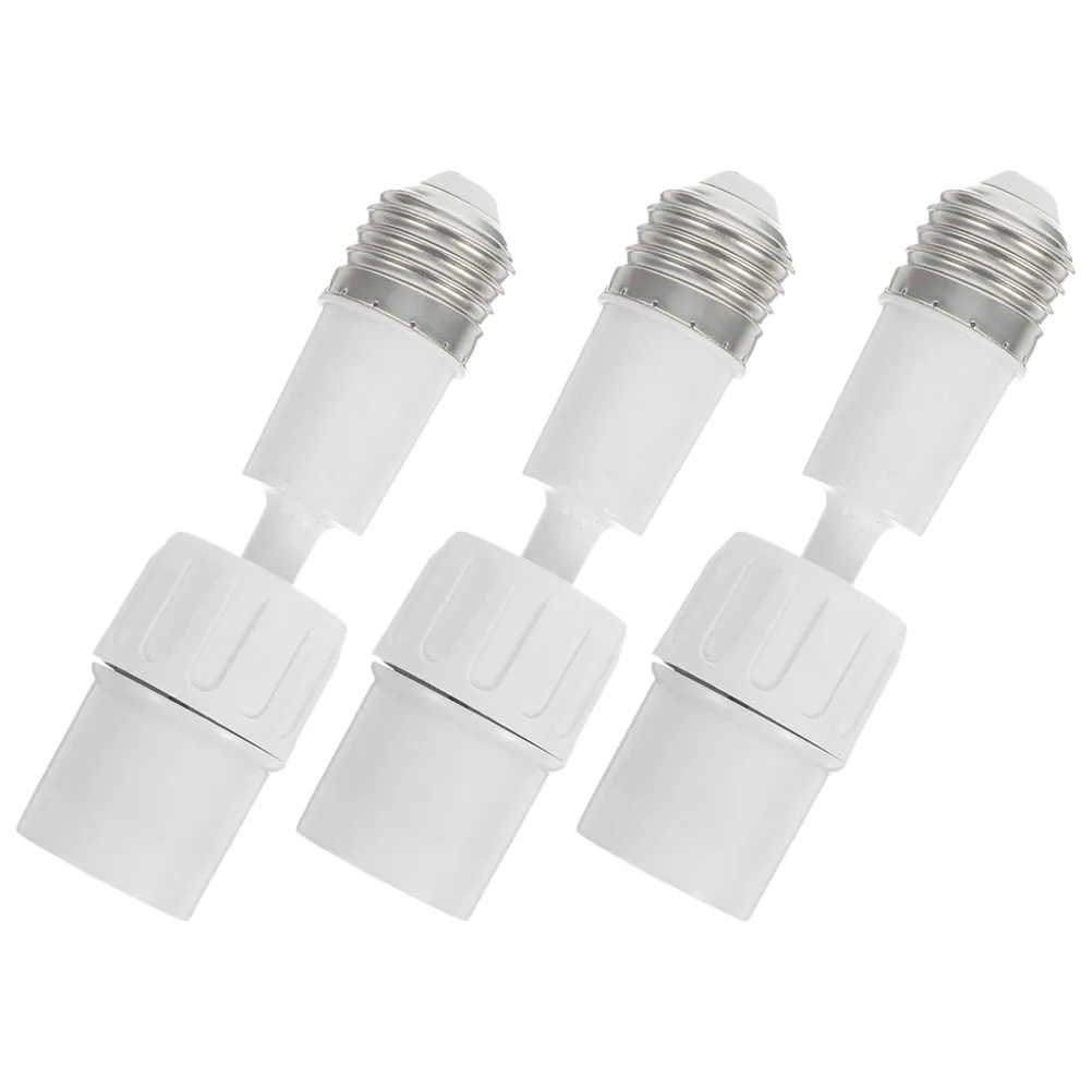 3Pcs E27 Lamp Adapter Flexible Extension Lamp Holder Converter Adjustable Light Socket Extender Replacement Fixture for Home
