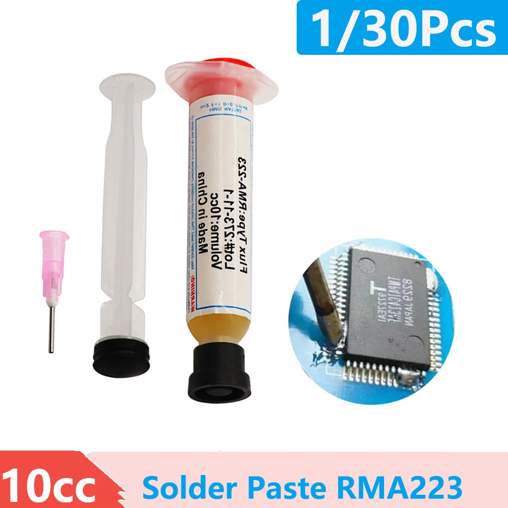 1/30Pcs 10cc RMA223 Soldering Paste Flux For Soldering Solder Paste Grease Computer Chips Phone LED BGA SMD PGA PCB Repair Tools