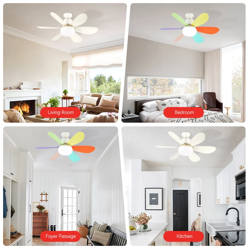 Imagem -05 - Ventilador de Teto com Luz para Uso Doméstico Soquete Ventiladores com Luzes Controle Remoto Escurecimento Quarto Lâmpada 85265v E27