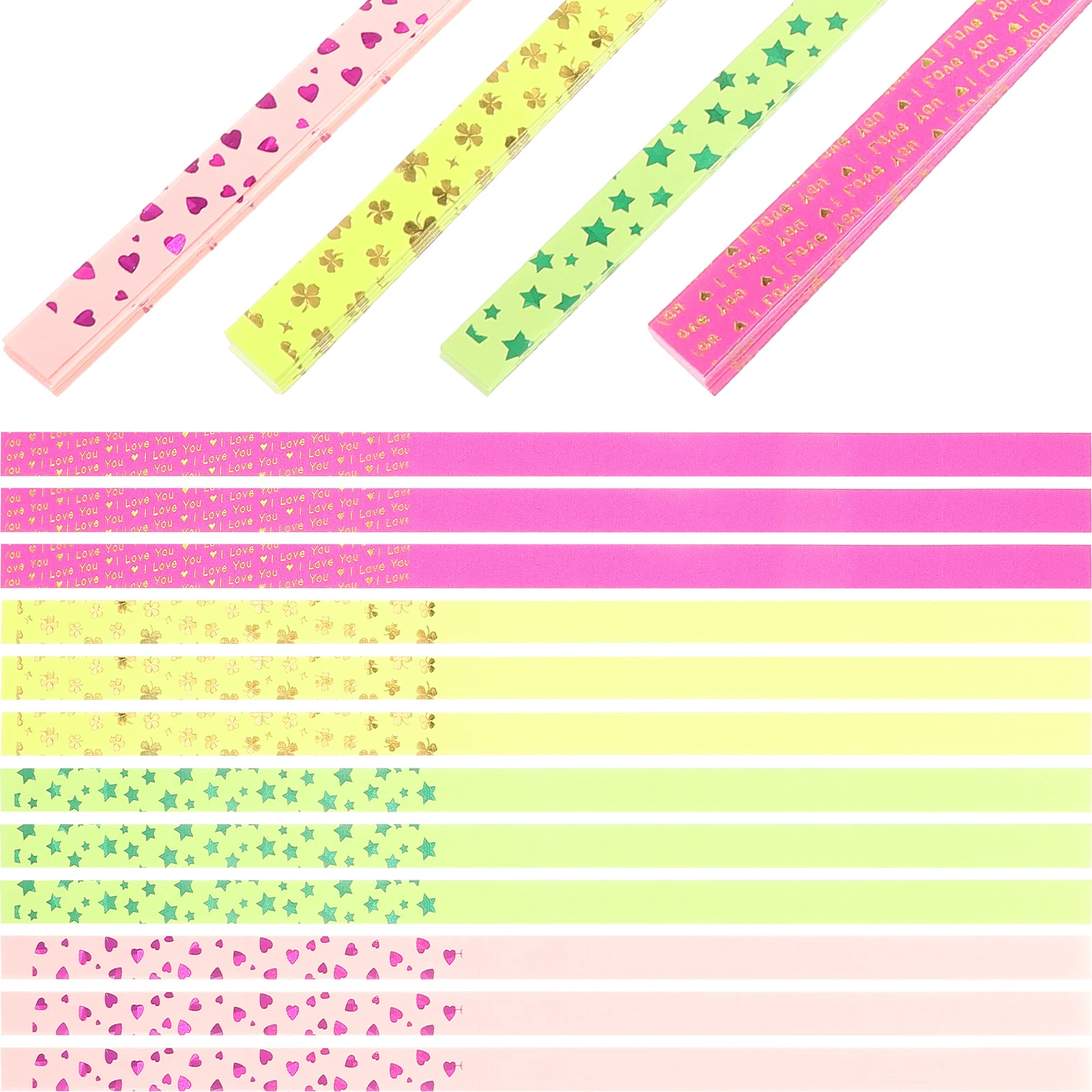 

DIY Stars Paper 4 Pack Kids Craft Strip Folding Quilling Paper Decorative Christmas Gifts