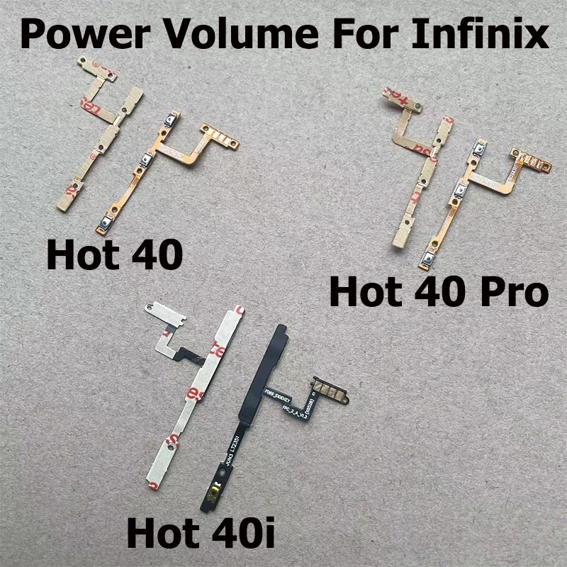 New For Infinix Hot 40 40i Pro Switch On Off Power Volume Buttons Flex Cable Volume Button Ke Replacement