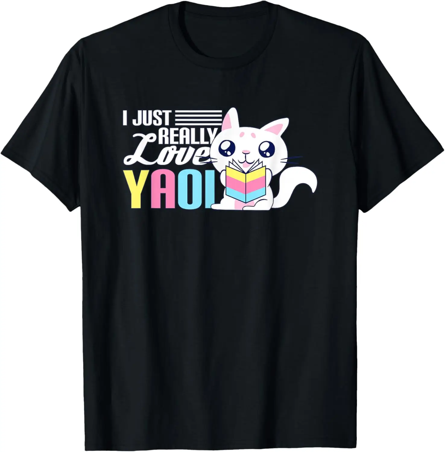 

Fujoshi Yaoi Manga BL Boy Love I Kawaii Cute Cat Anime T-Shirt