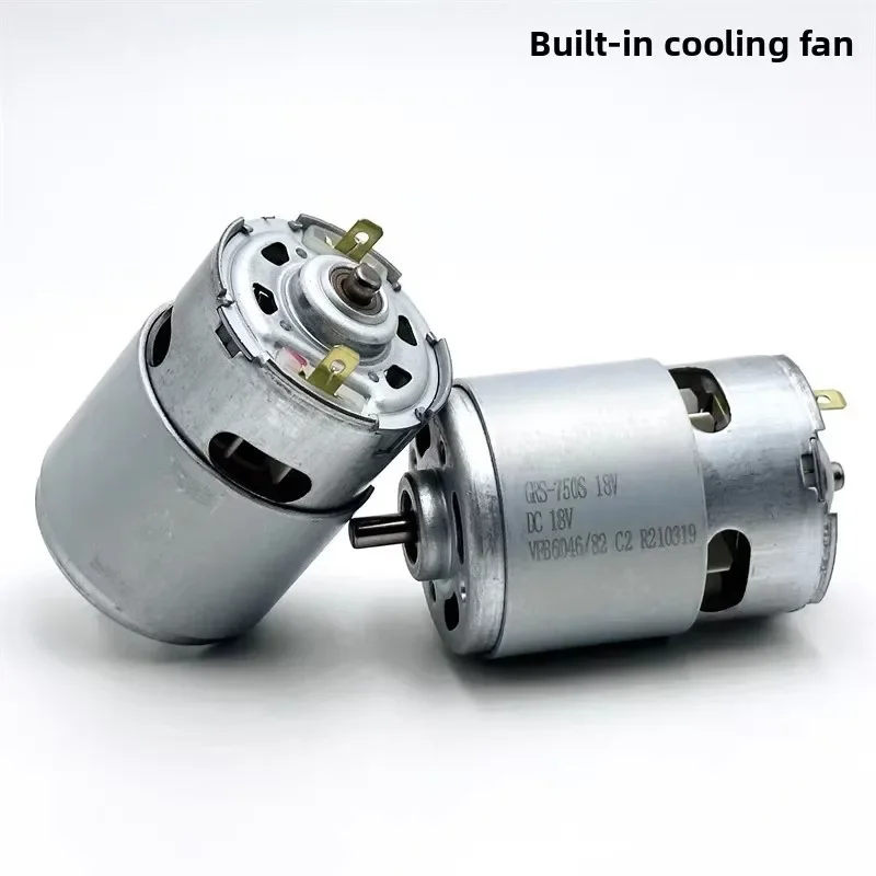 Motor de CC de 18V, herramienta eléctrica de alta velocidad, adecuado para taladros eléctricos/amoladoras angulares/maquinillas de corte RS-750
