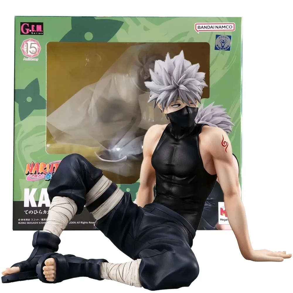 Figura de Anime Naruto Shippuuden Hatake Kakashi, 9cm, postura sentada, estrellas, colección de PVC, modelo, regalos de cumpleaños, adornos, Juguetes