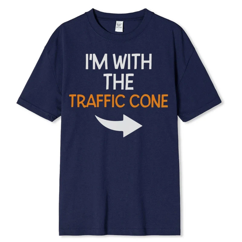 قميص الهالوين المخروطي لحركة المرور، زي الزوجين المضحك، تي شيرت قطني قابل للتنفس له ولها مع تصميم ‌   تي شيرت