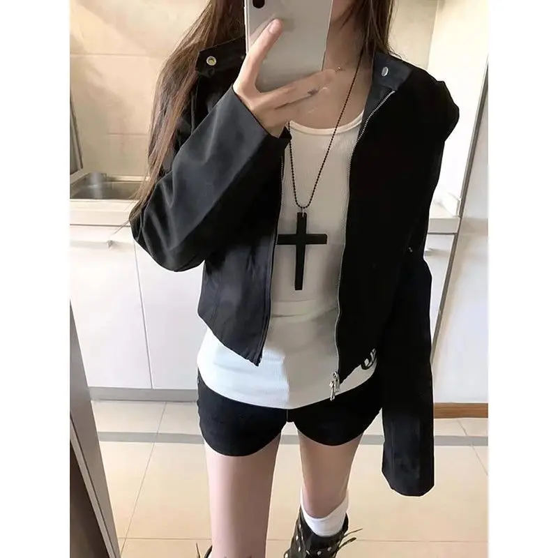 سترات راكبي الدراجات النارية سترة نسائية خضراء خريفية من التويد بإبرة مسطحة منسوجة على الطراز الأوروبي رشيقة عالية الجودة موضة كلاسيكية #1