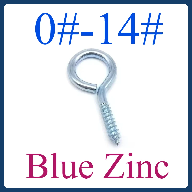 

Blue zinc steel sheep eye screws 0#, 1#, 2#, 3#, 4#, 5#, 6#, 8#, 10#, 12#, 12#, 14# specifications Automatic attack hook screws