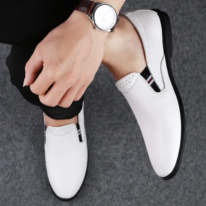 

Мужская повседневная обувь из натуральной кожи, удобные лоферы на мягкой подошве, высококачественная брендовая универсальная мужская прогулочная обувь