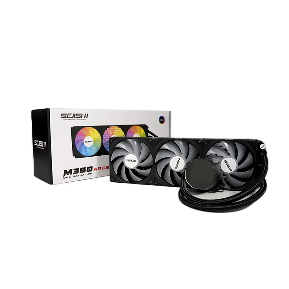 소켓 AMD AM3/AM4 인텔 LGA 2066/2011/1700/1366/1200/115 SEJISHI CPU용 360mm ARGB 워터 쿨러 팬