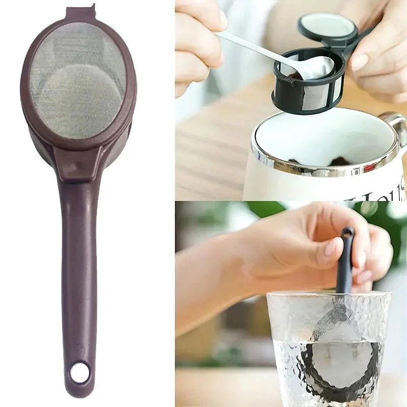 Coffee Filter Spoon Reusable Coffee Capsule Powder Tea Infuser Loose Leaf Strainer Bag Spoons Fine Pastic Mesh Kitchen Filters