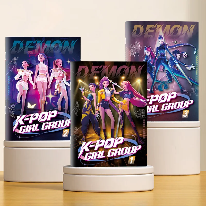 

New K-Pop Demon Hunters Picture Book Anime Peripheral Coloring Book with Line Art Ideal for Children and K-Pop Fans