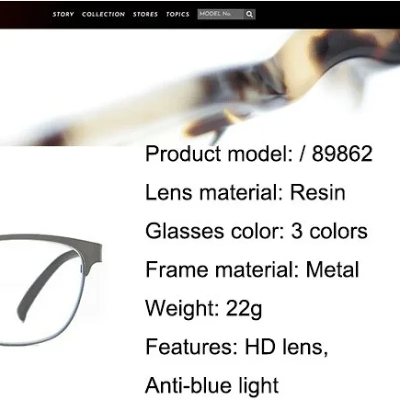 Metal comfortable reading glasses antiblue light retro glasses full frame reading glasses