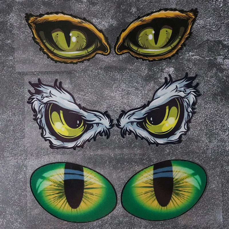 1Pair Realistic Animal Eyes Waterproof Vinyl Decal for Car Windshield Bumper Motorcycle Helmet