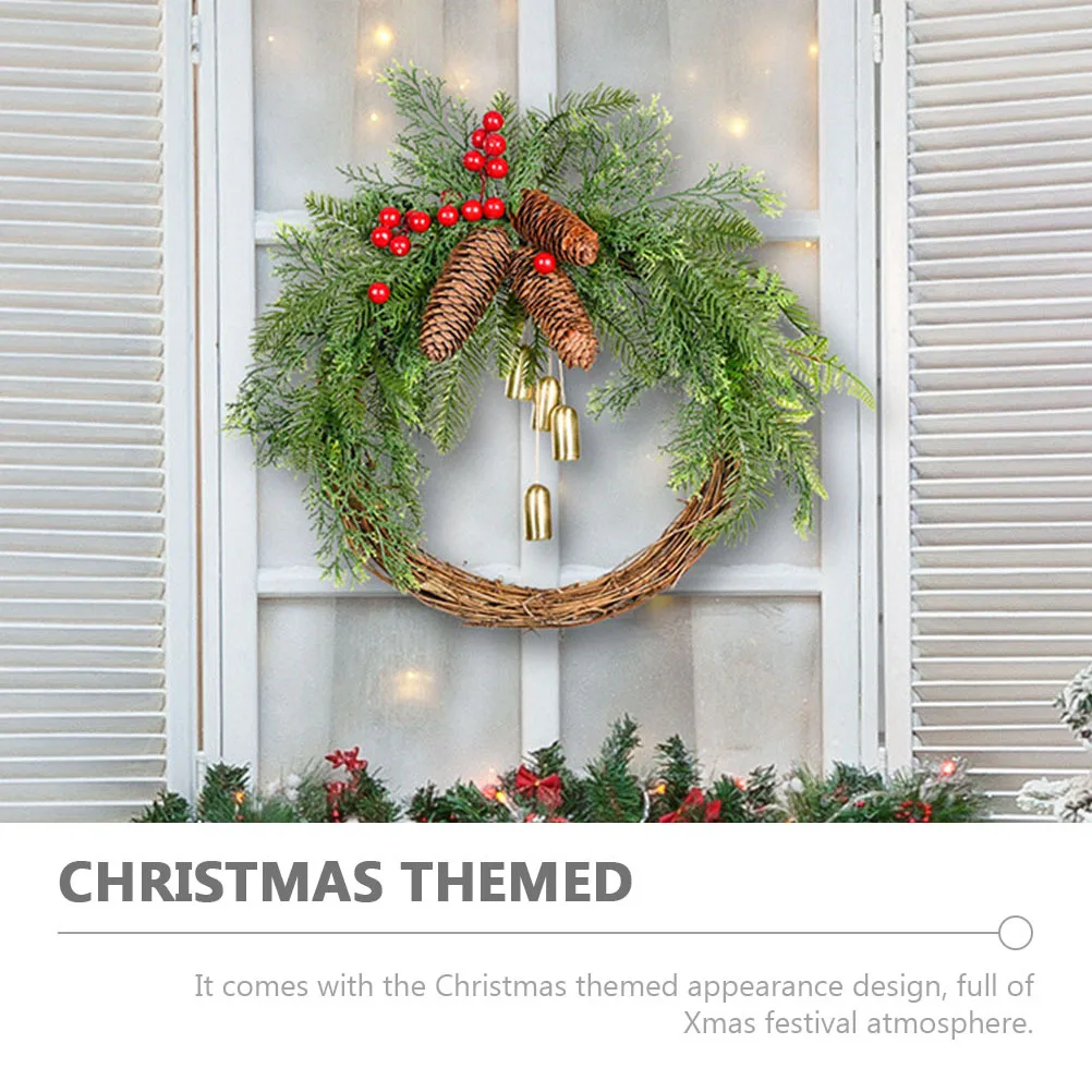 

Bell Garland Christmas Wreath Wall Hanging Decor Festive Xmas Artificial Wreath Door Decoration Party Supplies