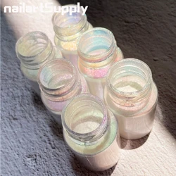 15g White Chameleon Epoxy Resin Dye Mica Powder Symphony Polarizing Pearl Powdered Pigment Transparent Epoxy Drop Glue Nail Dust
