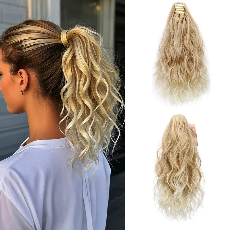 

Синтетический зажим для наращивания хвоста, 14 дюймов, вьющийся волнистый пушистый хвост, аксессуары для волос для женщин и девочек