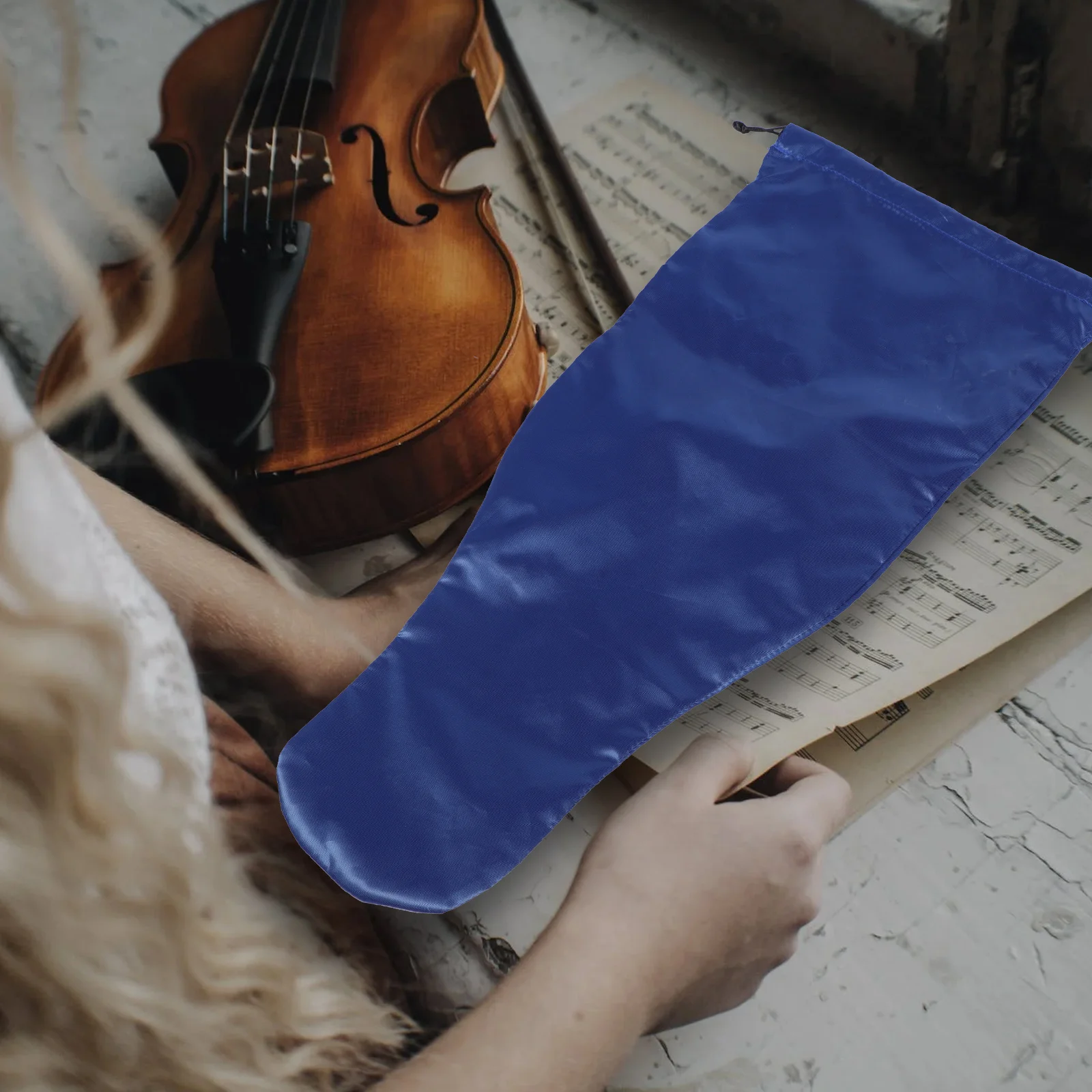 

Premium Silk Fabric Violin Cover Foldable Durable Storage Bag Dirt Resistant Exquisite String Instrument Protector Decorative