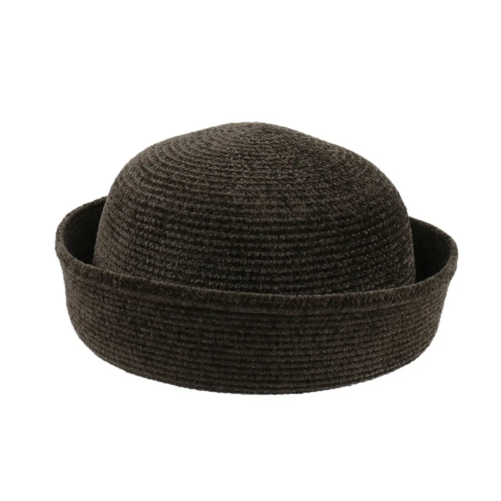 Fashion French Style Chenille Pillbox Hat Fedoras Teardrop Fedora Hat Solid Color Dome Medicine Box Hat Airline Uniform