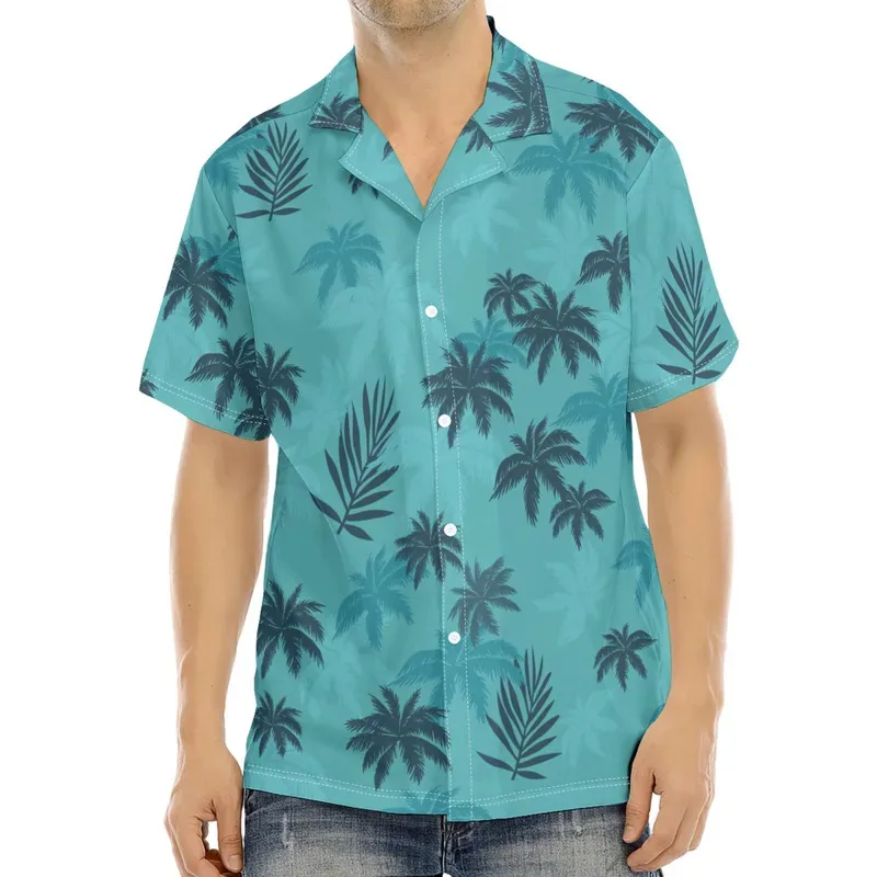 أزياء فايس سيتي تومي التأثيرية تي شيرت أزرق على طراز هاواي قميص لعبة GTA زي حفلات الهالوين كرنفال للرجال