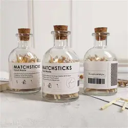 Retro Matches Cotton Swab Bedroom Transparent Glass Storage Bottle Diffuse Empty Bottle Scented Candle Match Bottle