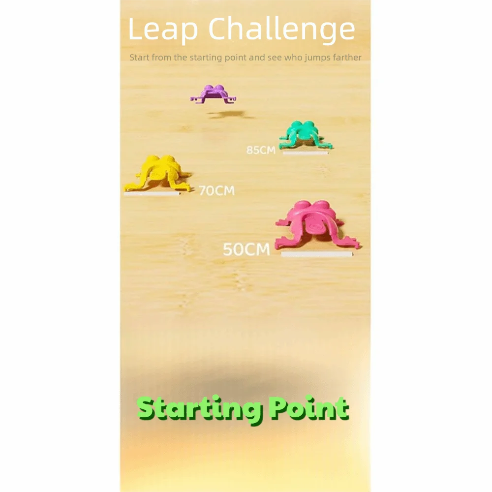 

Assorted Colors Fun Jumping Frog with Storage Bucket Cute Animals Bouncing Toad Game Parent-child Bounce Enhances Motor Skills