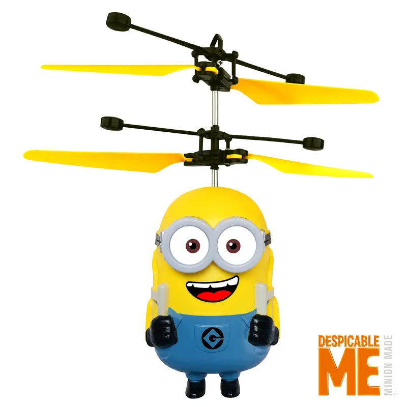 Minions Aircraft Cartoon Models Toy Figures Suspension Charging Peripheral Products Collision Resistant and Impact Resistant Toy