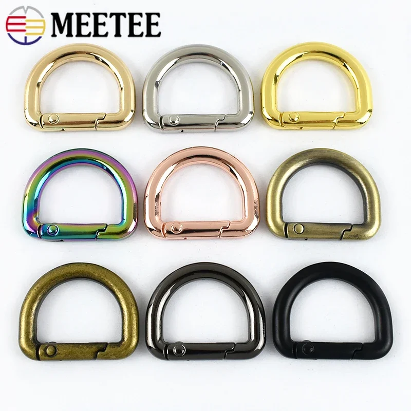 5/10Pcs 16/19/25mm D Ring Spring Coil Metal Buckles Kaychain Openable Rings Snap Hook Ribbon Strap Carabiner Clips Accessories