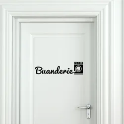 French Buanderie Laundry Door Wall Sticker Decal Washouse Laundry Room Home Decor