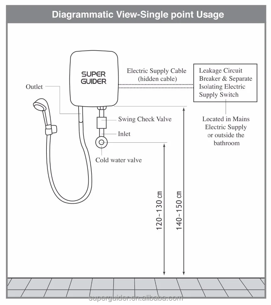 Automatic Portable Shower Heater Electric Immersion Water Heater