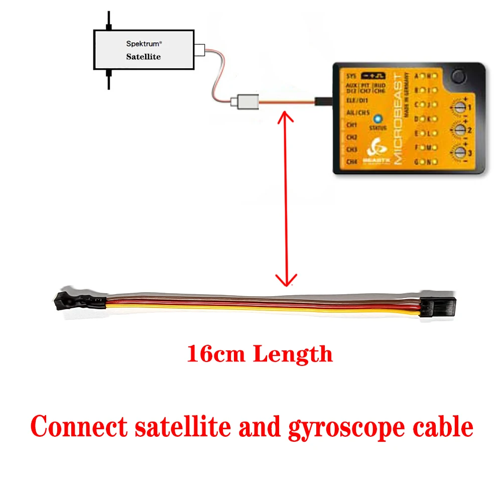 Cavo adattatore satellitare Spektrum per sistema Flybarless BeastX MB TGZ380 Gyro