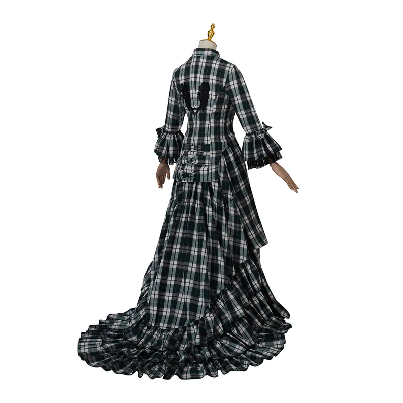 

Victorian Civil War Southern Belle Ball Gown Scarlett Scottish Plaid Dress Christmas Women's Vintage Dress